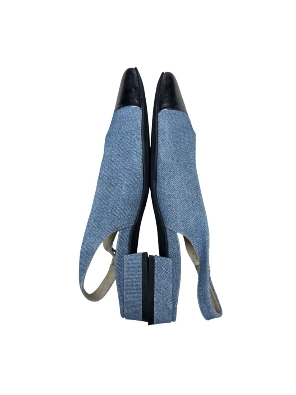 NWOB $389 Paul Green Ynez Slingback Shoes Denim/Metallic Pointed Cap Toe US 6 - Picture 6 of 9